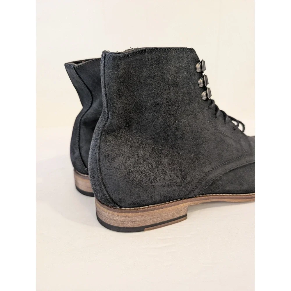 Banana Republic Noah Boots Mens 11M Black Suede Upper Leather Lace Up Ankle Boot